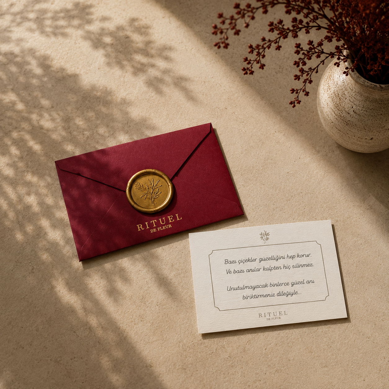 Rituel de Fleur not kartı ve hediye mesajı